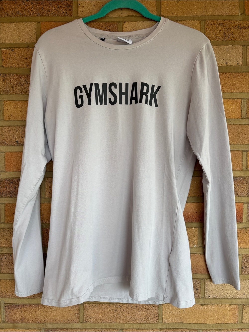 Gymshark Long Sleeve Crewneck Cotton Blend Logo Performance Top L